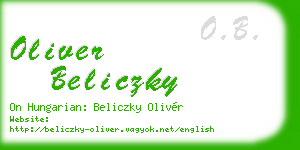 oliver beliczky business card